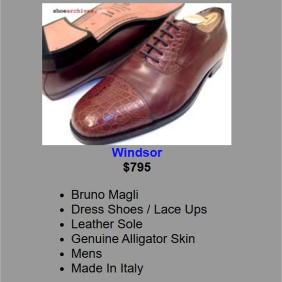 Exotic Bruno Magli Italy Brown Alligator Leather Oxfords Dress Shoes 10M Vintage - Picture 6 of 13